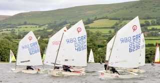 Racing Optimists at Llangorse