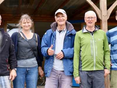 Chief Instructor Richard McCulloch (centre) with (left to right) newly qualified Assistant Instructors, Guy Davison, Laurie Lewis, Peter Thomas and David Milsom.