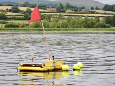 Blue Green Algae Sonic Cracking equipment on Llangorse Lake